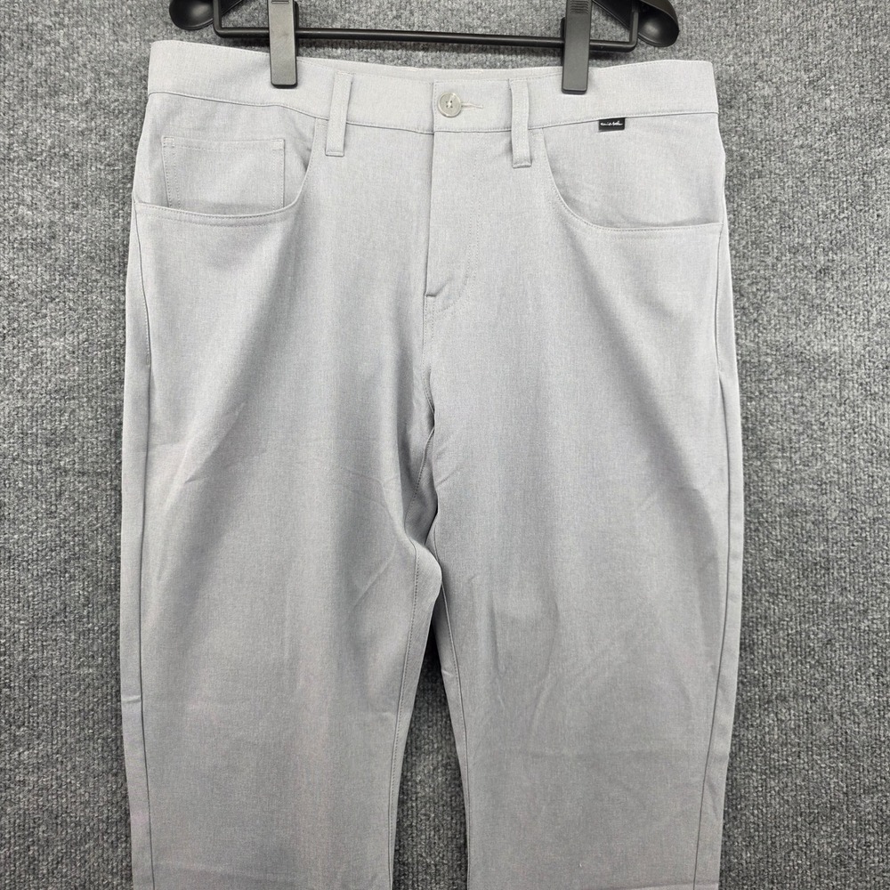 TravisMathew Mens Heather Grey Performance Golf Pants 1MT435 Size 32 5-Pocket